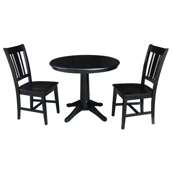 Round Pedestal Table, 36 in W X 36 in L X 28.9 in H, Wood, Black, International Concepts, Mfr#: K46-36RT-27B-C10-2