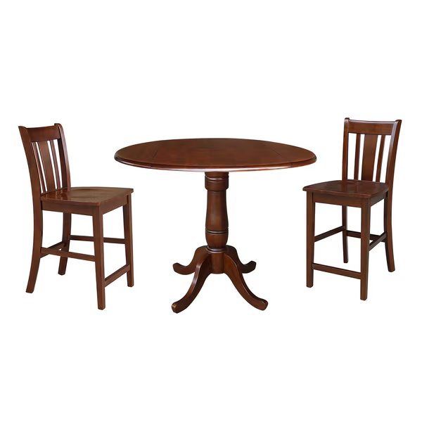 Round Pedestel Gathering Table, 42 in W X 42 in L X 35.5 in H, Wood, Espresso, International Concepts, Mfr#: K581-42DPT-S102-2