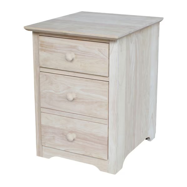 Rectangle 2 drawer File Cabinet, 18.1 X 20.9 X 25.4, Wood Unfinished, International Concepts, Mfr#: OF-51