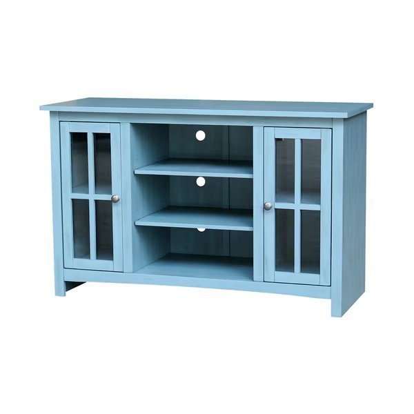 48" Entertainment / TV Stand with 2 Doors, Ocean Blue, Antique Rubbed, International Concepts, Mfr#: TV32-34