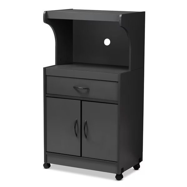 Tannis Modern Dark Grey Finished Kitchen Cabinet, Baxton Studio, Mfr#: 147-8316