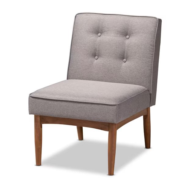 Arvid Mid-Century Gray Upholstered Wood Dining Chair, Baxton Studio, Mfr#: 155-9307