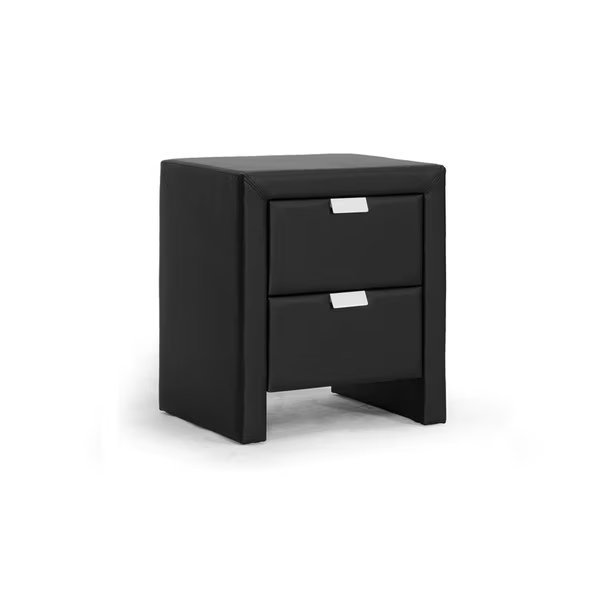 Frey Black Upholstered Modern Nightstand, Baxton Studio, Mfr#: 98-4826