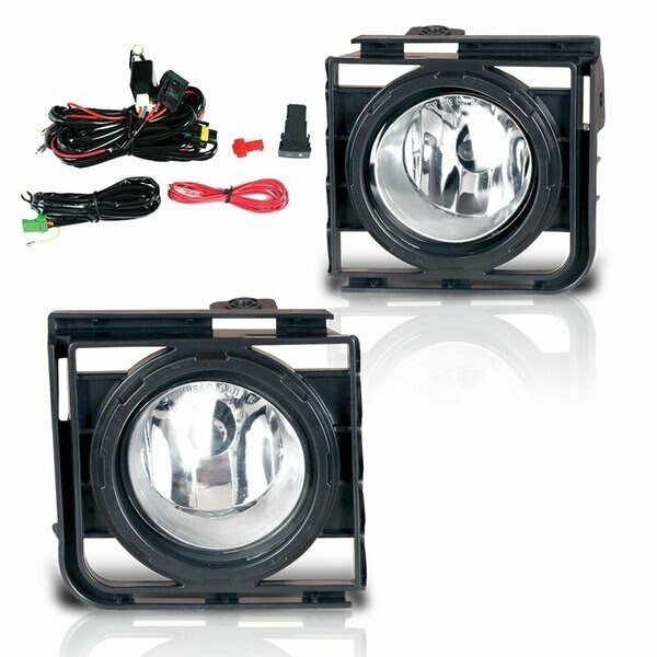 Fog Light - Clear / Gloss Black Bezel - Wiring Kit Included, Winjet, Mfr#: CFWJ-0378A-C
