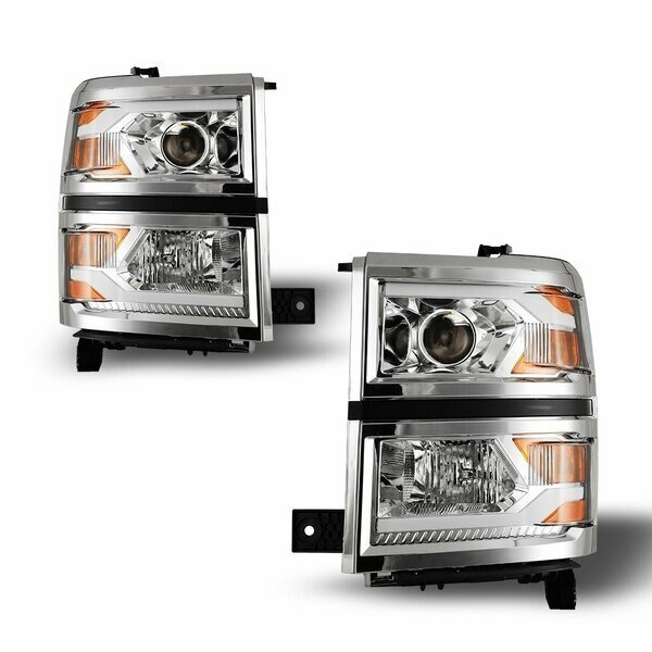 Projector Daytime Running Head Light - Clear / Chrome, Winjet, Mfr#: CHWJ-0382C-C