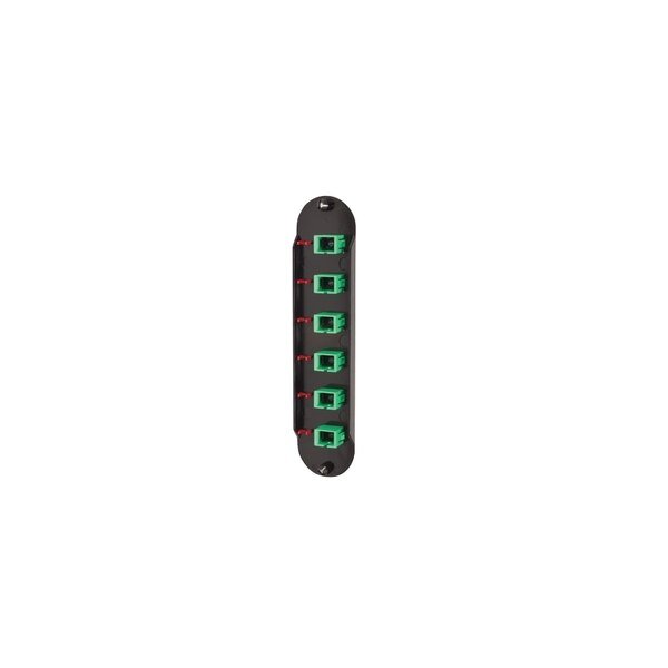 6 PORT PANEL 8.3/125, WITH 6 SIMPLEX SC APC ADAPTERS, CERAMIC, Corning, Mfr#: CCH-CP06-6C