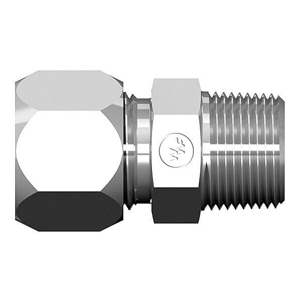 Male Flareless Compression to Male Pipe Connector, World Wide Fittings, Mfr#: 7205X10X06