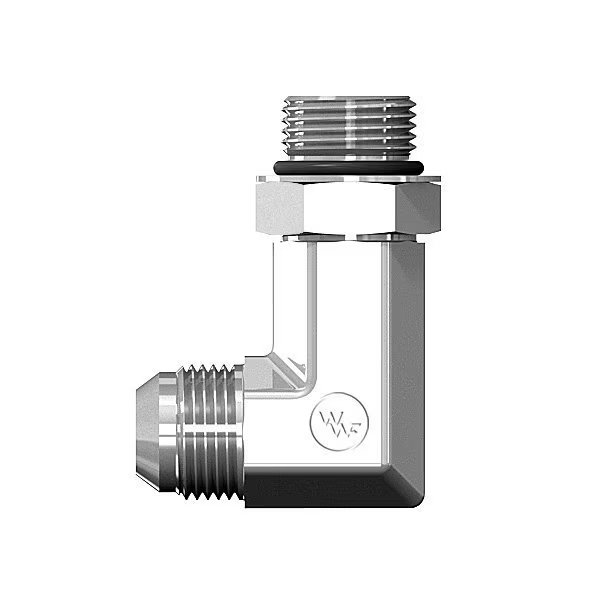 Male JIC to Male O-Ring Boss Adjustable 90° Elbow - Long, World Wide Fittings, Mfr#: F5515X16X16L