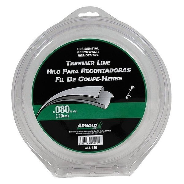 Trimmer Line, 008 in Dia, 300 ft L, Nylon, Arnold, Mfr#: WLS-180