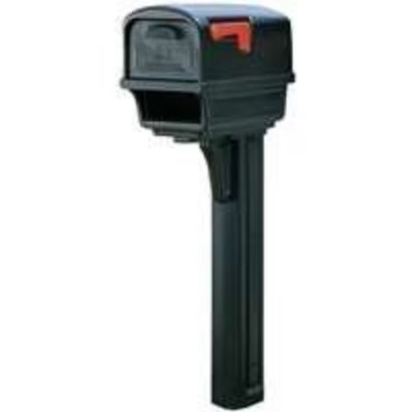 Gibraltar Mailboxes Gentry GGC1B0000 Mailbox Post Combo, 1000 cu-in Mailbox, Plastic Mailbox, Black, Gibraltar Mailboxes, Mfr#: GGC1B0000