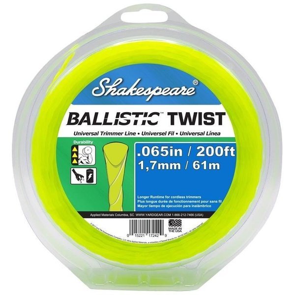 Ballistic Trimmer Twist Line, 0065 in Dia, 200 ft L, Shakespeare, Mfr#: 17242