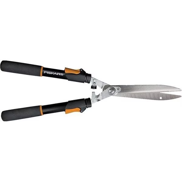 91696935 Hedge Shear, Serrated Blade, 10 in L Blade, Steel Blade, Steel Handle, Telescopic Handle, Fiskars, Mfr#: 391690-1013/91696