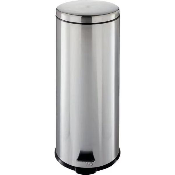 Trash Can, 793 gal Capacity, PlasticStainless SteelSteel, Silver, Flat Lid Closure, Simple Spaces, Mfr#: LYP30F3-3L