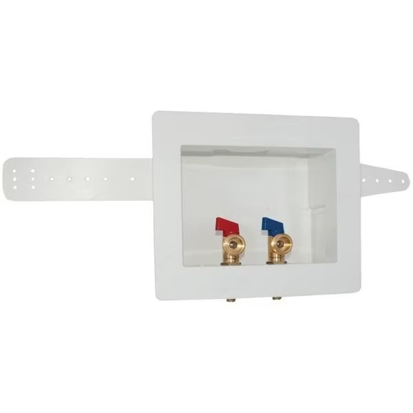 Washing Machine Outlet Box, 12, 34 in Connection, Brass, Ez-Flo Eastman, Mfr#: 60245