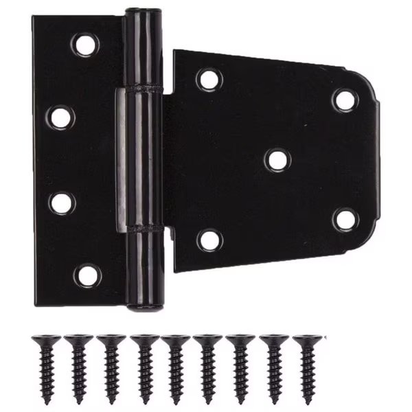 Gate Hinge, Steel, Black, Fixed Pin, 180 deg Range of Motion, 46 Pair lb, Prosource, Mfr#: LR-183-PS