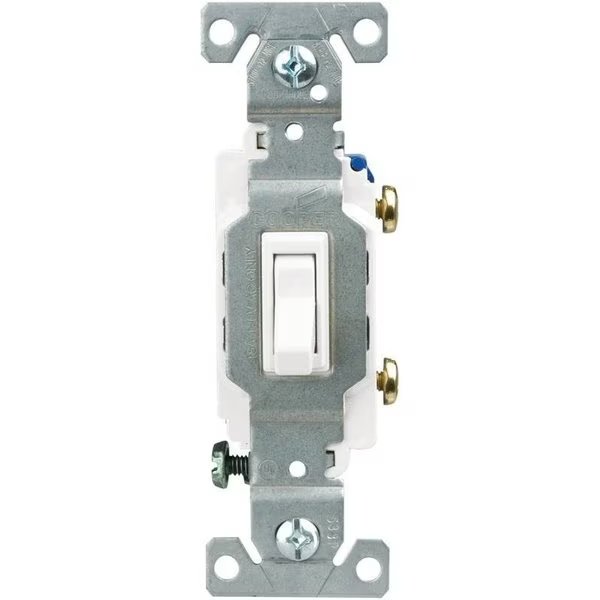 C13017LTW Toggle Switch, 15 A, 120 V, Polycarbonate Housing Material, White, Eaton Wiring Devices, Mfr#: C1301-7LTW-L