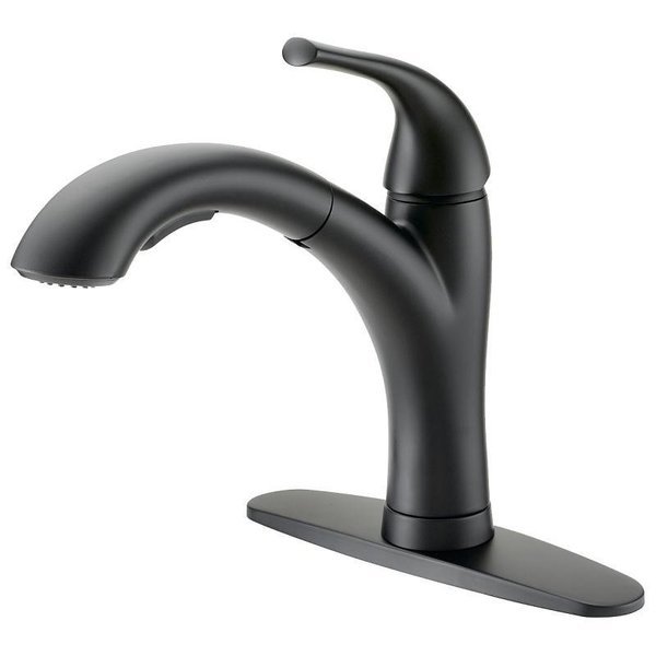 PullOut Kitchen Faucet, 18 gpm, 1Faucet Handle, 1, 3Faucet Hole, MetalPlastic, Matte Black, Boston Harbor, Mfr#: TOBI21040011BL