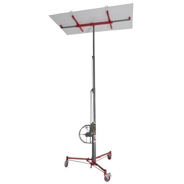 Drywall and Panel Hoist, 200 lb, PlasticSteel, GrayRed, 6014 in L, 4834 in W, 5814 in H, Metaltech, Mfr#: I-BMDPL