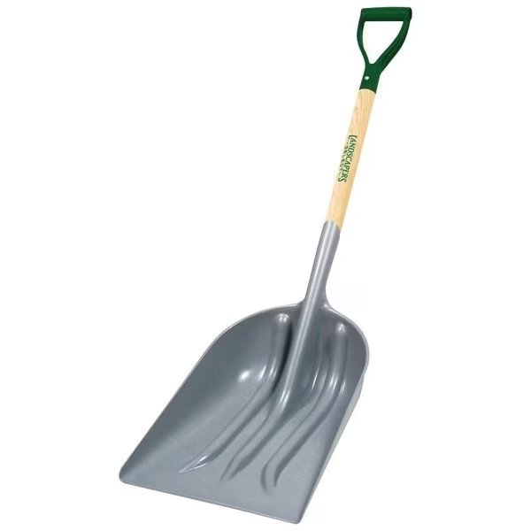 Scoop Shovel, 14 in W x 12 in L Blade, ABS Blade, Wood Handle, D-Grip, Landscapers Select, Mfr#: PLA-12-OR/34913