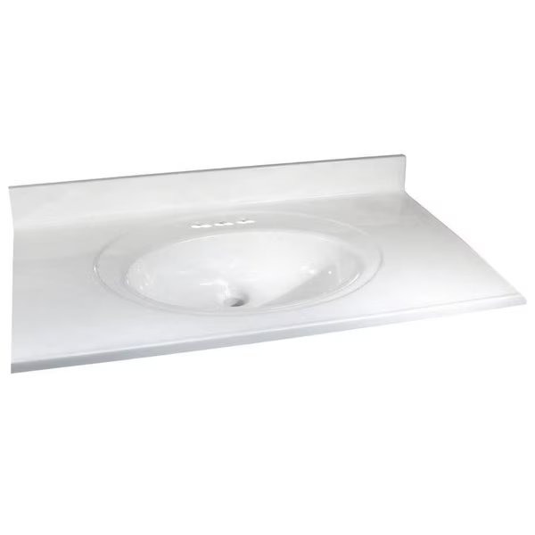 Vanity Top, 49 in OAL, 22 in OAW, Marble, White, Countertop Edge, Fgi, Mfr#: WW-2249
