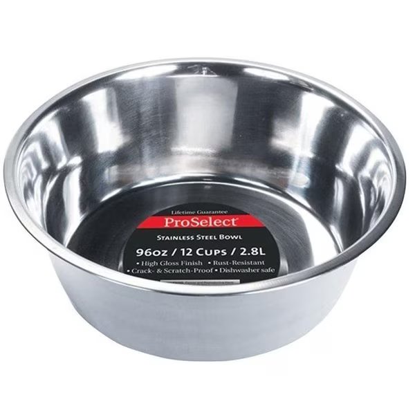 ZW150 9856630 Pet Feeding Dish, L, 3 qt Volume, Stainless Steel, Hilo, Mfr#: ZW150 96/56630