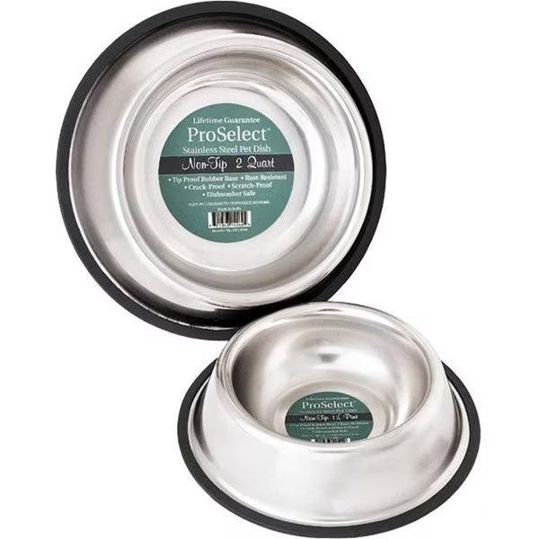 Pet Feeding Dish, M, 16 oz Volume, Stainless Steel, Gold, Hilo, Mfr#: ZW142 16/57616