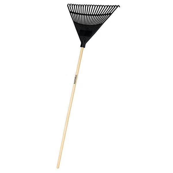 LawnLeaf Rake, Poly Tine, 22Tine, Hardwood Handle, 48 in L Handle, Landscapers Select, Mfr#: 34591 EP22OR
