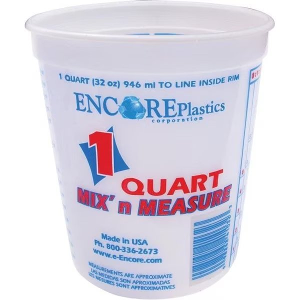 300343 Paint Container, 1 qt Capacity, Plastic, Encore Plastics, Mfr#: 1000877
