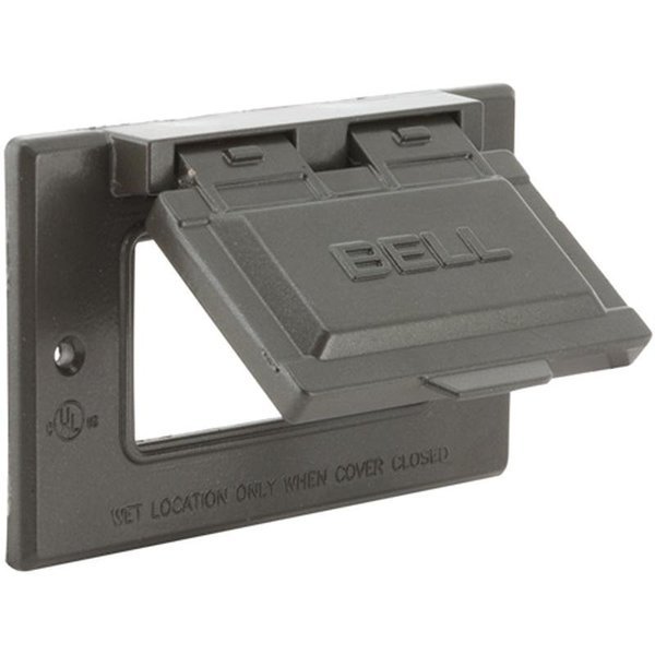 Electrical Box Cover, 1 Gang(s), Rectangular, Aluminum, Flip/Snap, GFCI Cover, Hubbell, Mfr#: 5101-2