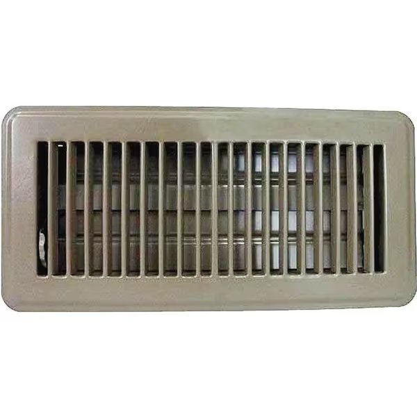 ProSource FR01-4X10B Floor Register, 10 in W x 4 in H Duct Opening, Steel, Brown, Prosource, Mfr#: FR01-4X10B