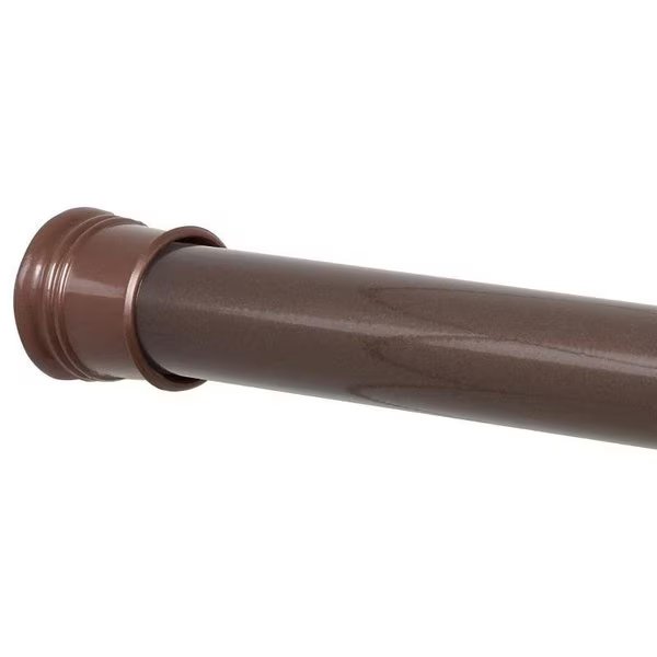 Shower Curtain Rod, 42 to 72 in L Adjustable, 1 in Dia Rod, PlasticSteel, OilRubbed Bronze, Zenna Home, Mfr#: 506RB/505RB