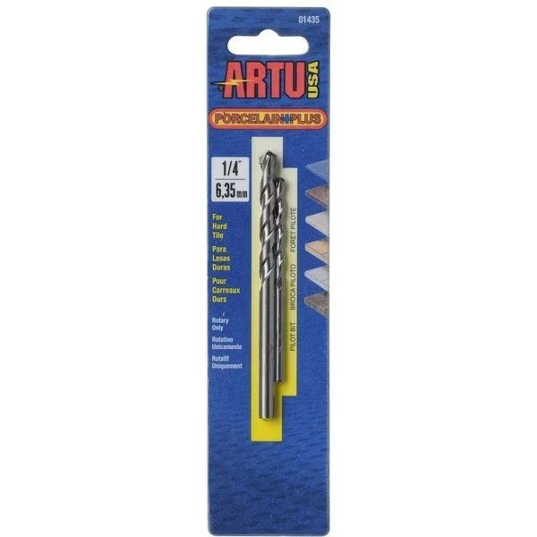0 Drill Bit, 14 in Dia, 418 in OAL, Flat Flute, 2Flute, 14 in Dia Shank, Straight Shank, Artu, Mfr#: 1435