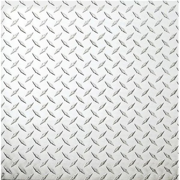 4220BC Series Tread Plate, 24 in W, 24 in L, Diamond Tread, Aluminum, Polished, Stanley, Mfr#: N316-356
