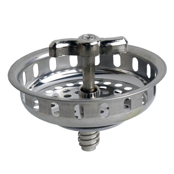 Basket Strainer, 312 in Dia, Stainless Steel, Chrome, For Universal SpinNGrin Strainer, Danco, Mfr#: 86800