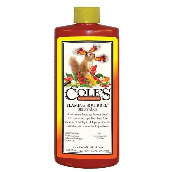 Flaming Squirrel Seed Sauce Bird Seed, Cajun Flavor, 8 oz Bottle, Coles, Mfr#: FS08