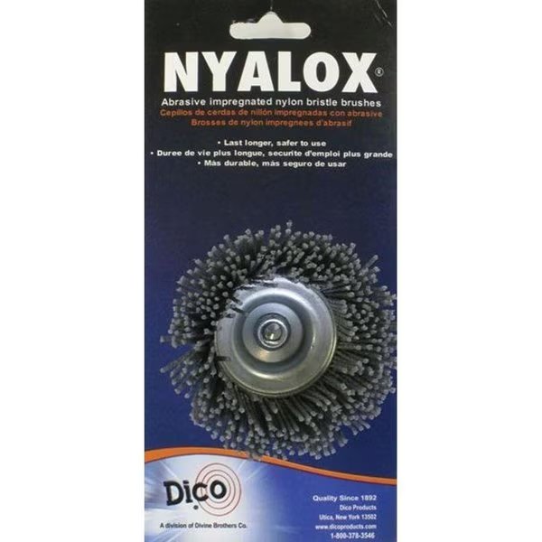 Wire Cup Brush, 212 in Dia, 14 in ArborShank, Nylon Bristle, Dico, Mfr#: 541-774-21/2