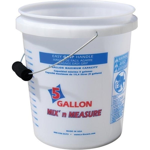 350001 Paint Pail, 5 gal Capacity, Plastic, White, Encore Plastics, Mfr#: 1001238