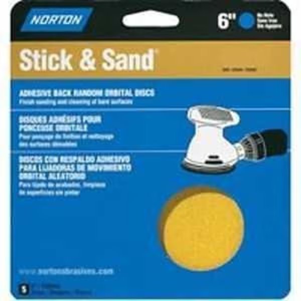 Sanding Disc, 6 in Dia, Coated, P40 Grit, Extra Coarse, Aluminum Oxide Abrasive, Norton Co, Mfr#: 48911