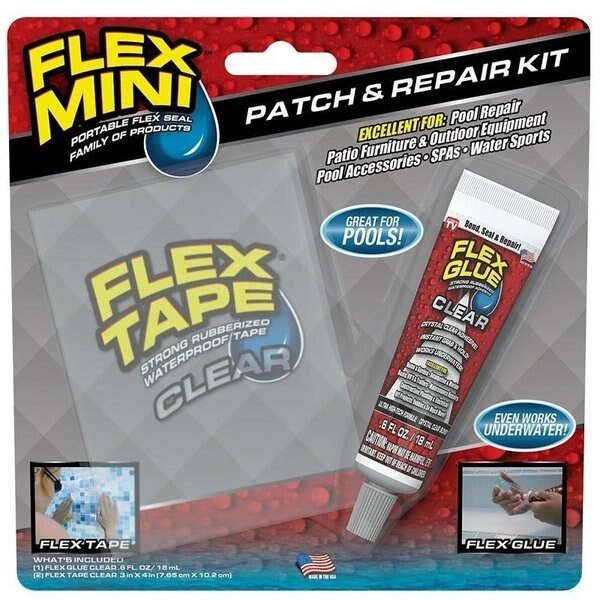 Patch and Repair Kit, Clear, 3Piece, Flex Seal, Mfr#: POOLKITMINI
