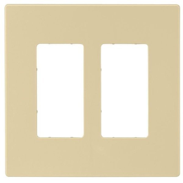 PJ Wallplate, 487 in L, 494 in W, 2 Gang, Polycarbonate, Ivory, HighGloss, Eaton Wiring Devices, Mfr#: PJS262V