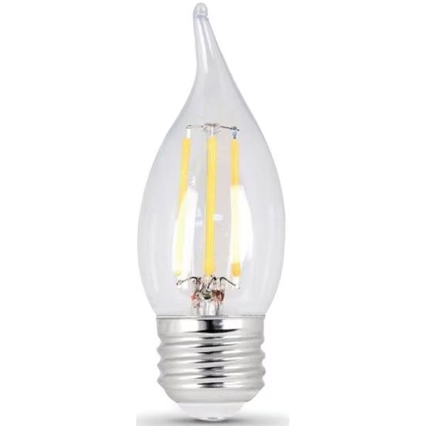 LED Flame Tip, General Purpose, 25 W Equivalent, E26 Lamp Base, Dimmable, Feit Electric, Mfr#: BPEFC25927CAFIL2