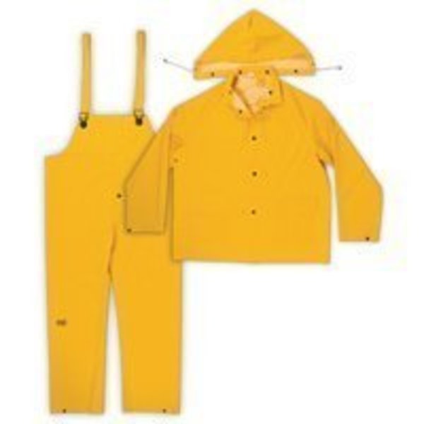 CLC R1012X Rain Suit, 2XL, PVC, Yellow, Detachable Collar, Clc Work Gear, Mfr#: R1012X