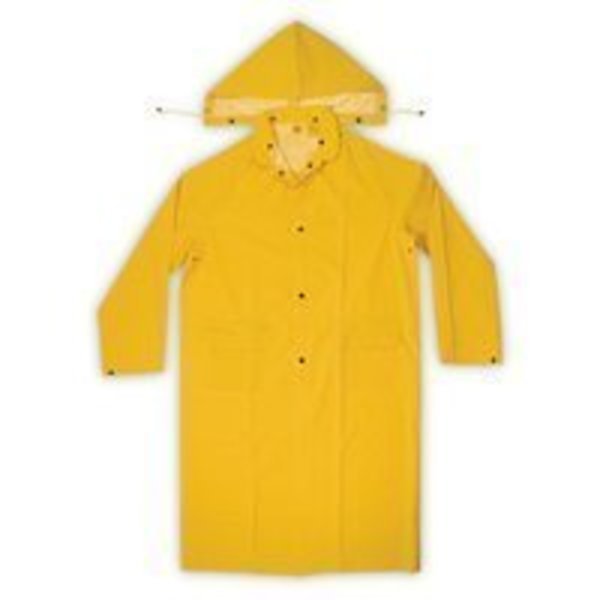 CLC CLIMATE GEAR R105L Protective Coat, L, PVC, Yellow, Detachable Collar, Snap Front Closure, Clc Work Gear, Mfr#: R105L