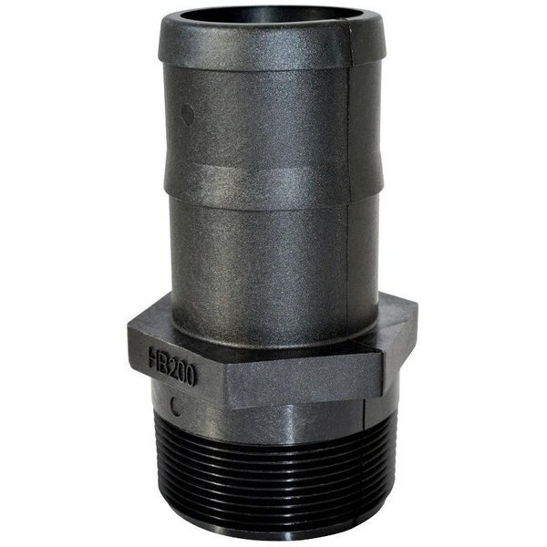 CN300P HeavyDuty Nipple, 3 x 3 in, MNPT x Barb, Polypropylene, Green Leaf, Mfr#: HB300