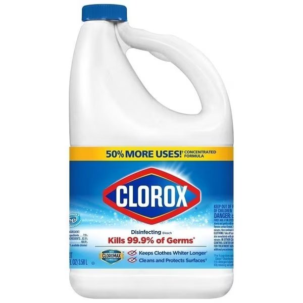 Concentrated Bleach, 121 oz, Liquid, Regular, Clorox, Mfr#: 32424