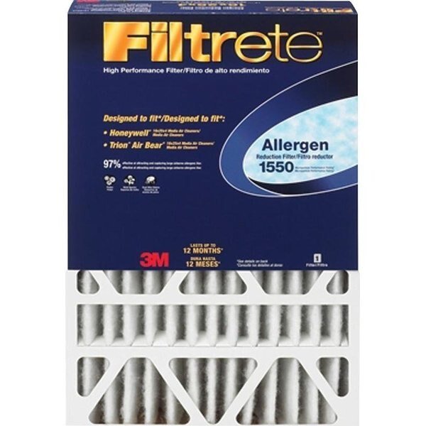 Electrostatic Air Filter, 20 in L, 20 in W, 97  Filter Efficiency, Pleated Fabric Filter Media, Filtrete, Mfr#: DP02DC-4