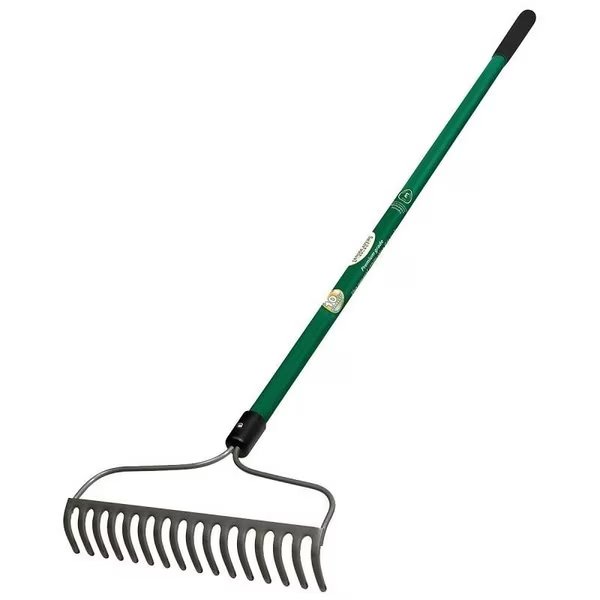 Bow Rake, 16 in W Head, 16 Tine, Steel Tine, 60 in L Handle, Landscapers Select, Mfr#: 34583