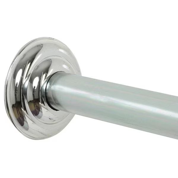 Shower Rod, 41 to 72 in L Adjustable, Steel, Chrome, Zenna Home, Mfr#: 653SS/648SS