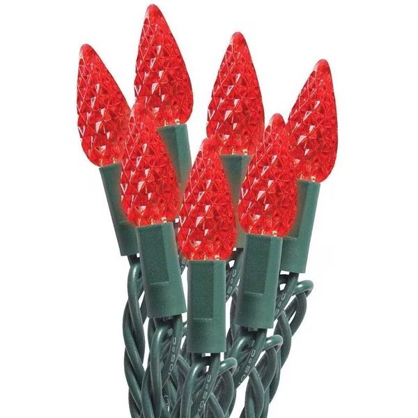 String Lights, LED, C6, Red, 50 Ct, Santas Forest, Mfr#: 29552