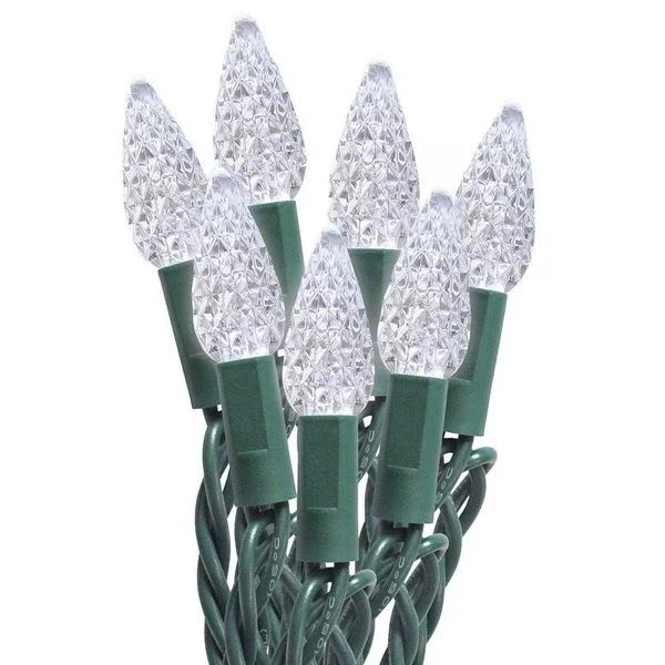 String Lights, LED, C6, Cool White, 50 Ct, Santas Forest, Mfr#: 29551